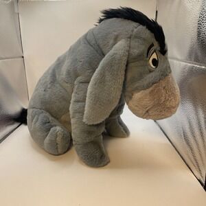 Disney Winnie The Pooh "Eeyore" Soft Gray Blue Plush with Detachable Tail 16"